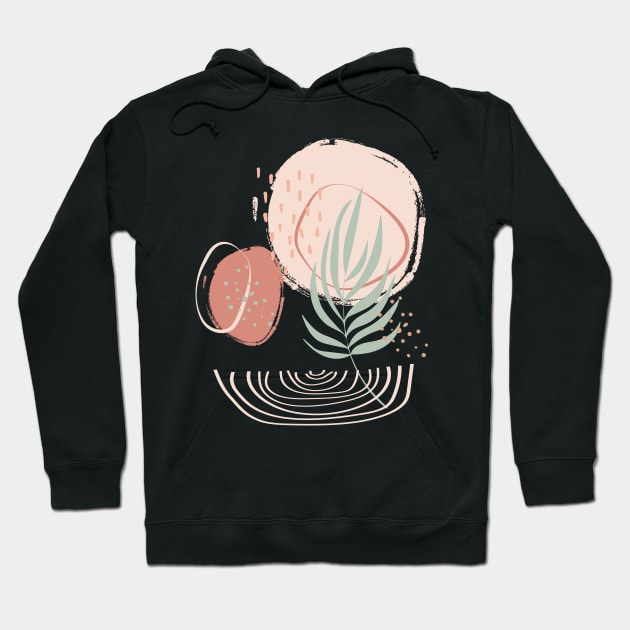 Abstract shapes lines and tropical plants digital design Hoodie by My Black Dreams